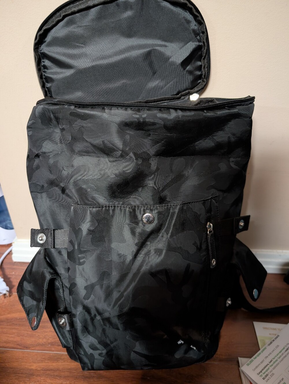 Black Camouflage Men's Backpack - Picture 3 of 4
